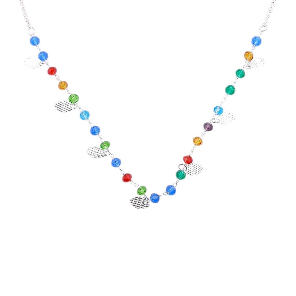 Choker Miçangas Com Plaquinhas