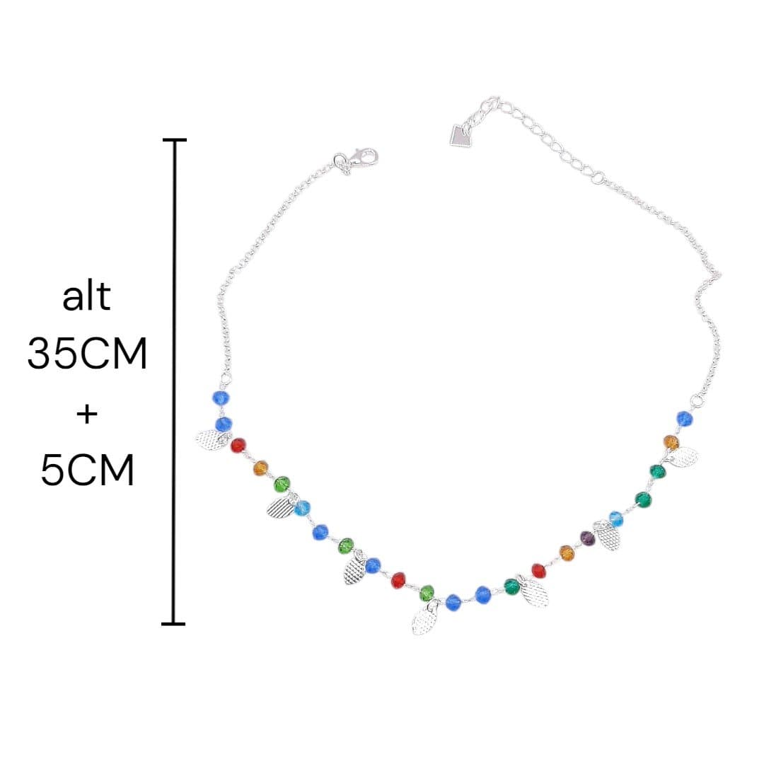 Choker Miçangas Com Plaquinhas miniatura 2