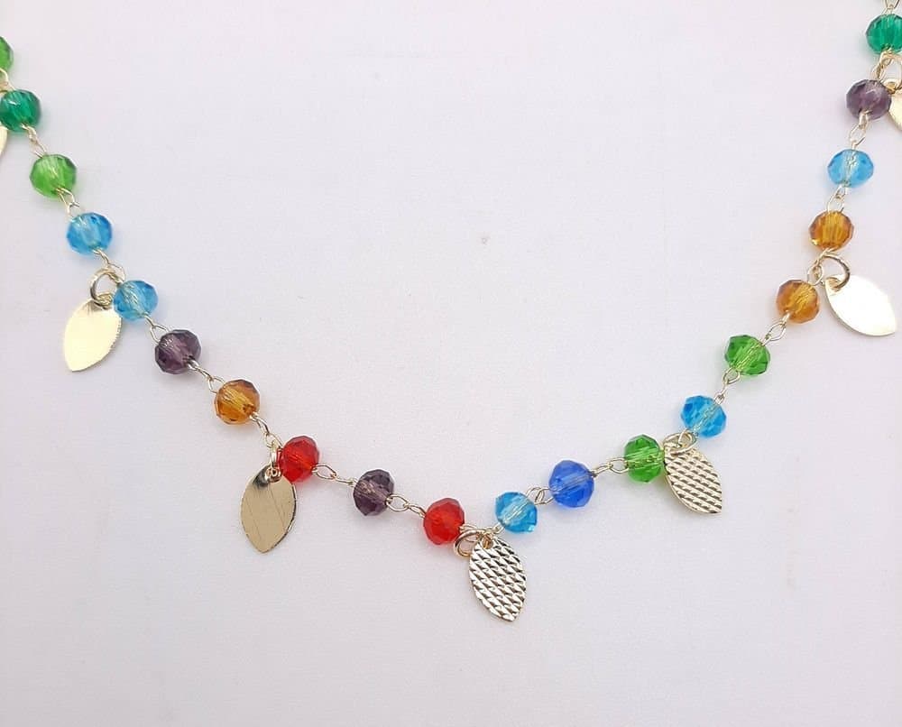 Choker Miçangas Com Plaquinhas miniatura 3