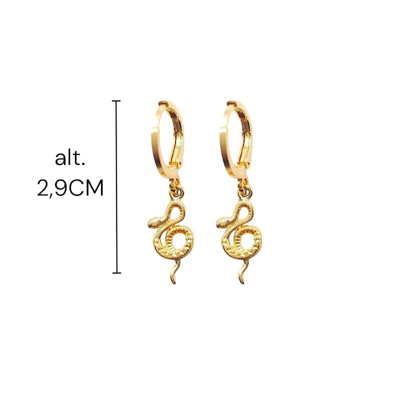 Brinco Argolinha Click Com Serpente