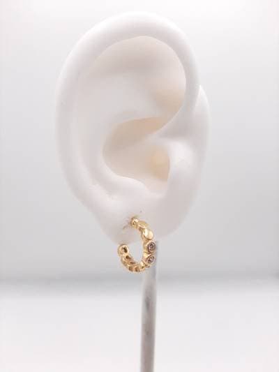 Brinco Meia Argola Cravejada miniatura 2