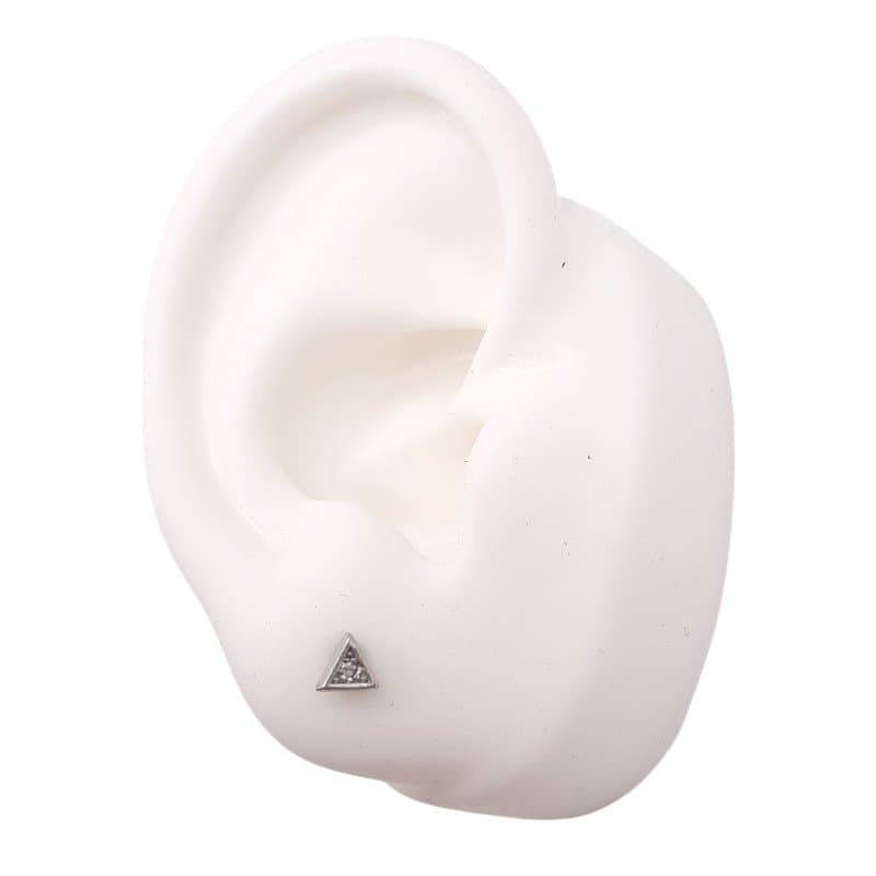 Brinco Triangulo P. Com 1 Zirconia miniatura 2