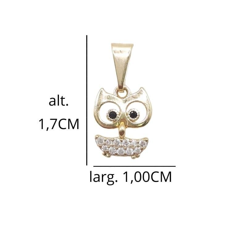 Pingente Corujinha Cravejada Articulada
