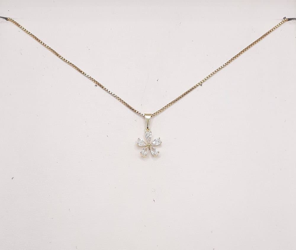 Pingente Flor  De Gotas Cravejadas miniatura 2