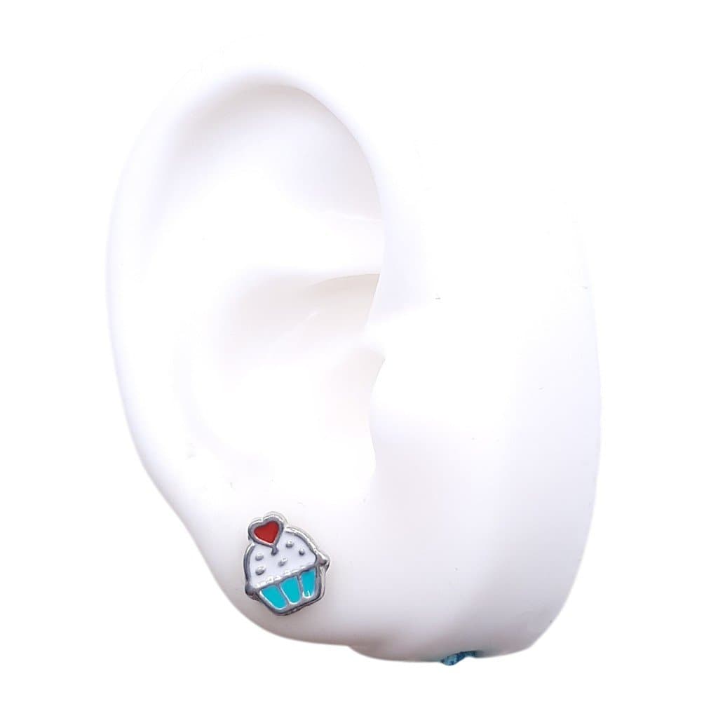 Brinco Cupcake Esmaltado miniatura 2