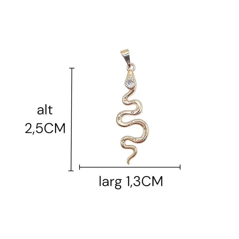 Pingente Cobra Grande Com Zircônia