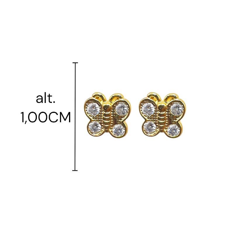 Brinco Borboleta Com Zircônia