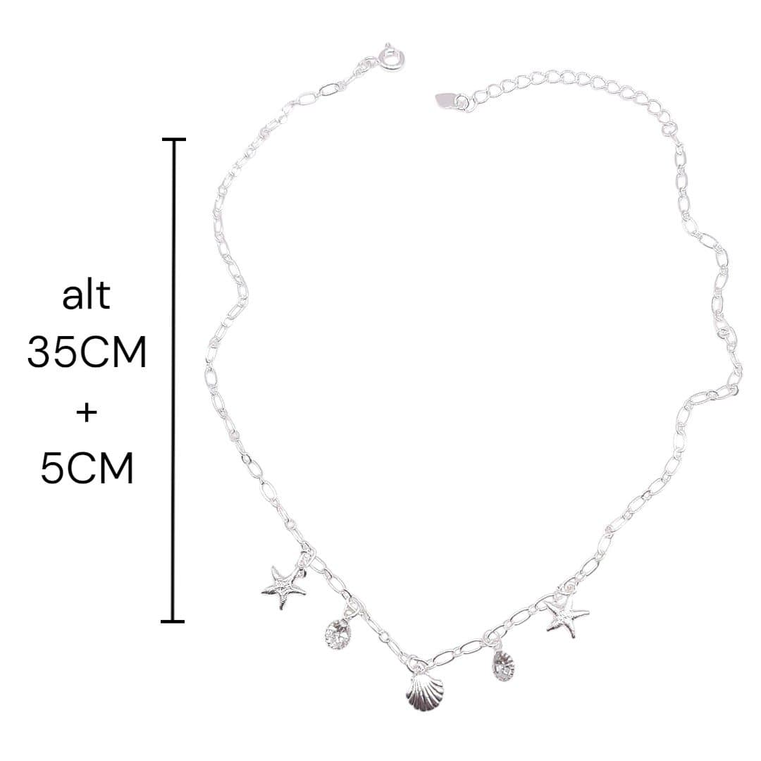 Choker Estrelas, Concha E Strass miniatura 2