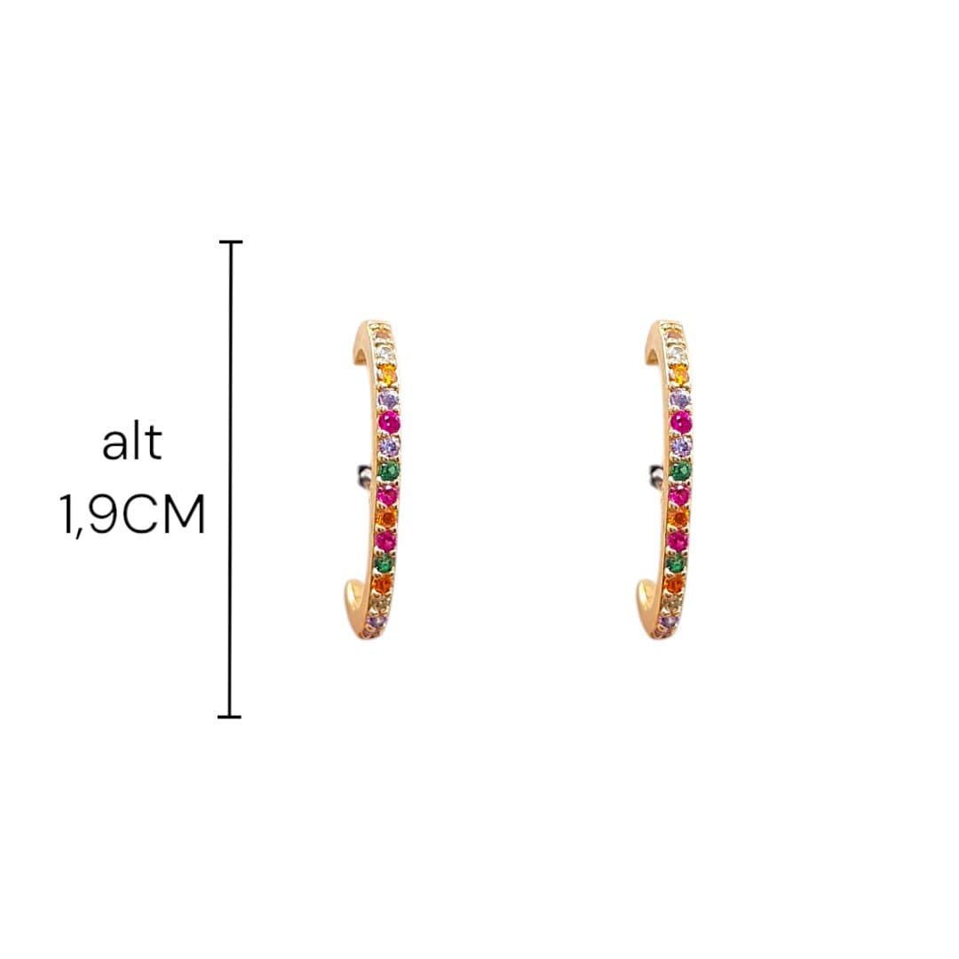Brinco Ear Hook Fino Cravejado