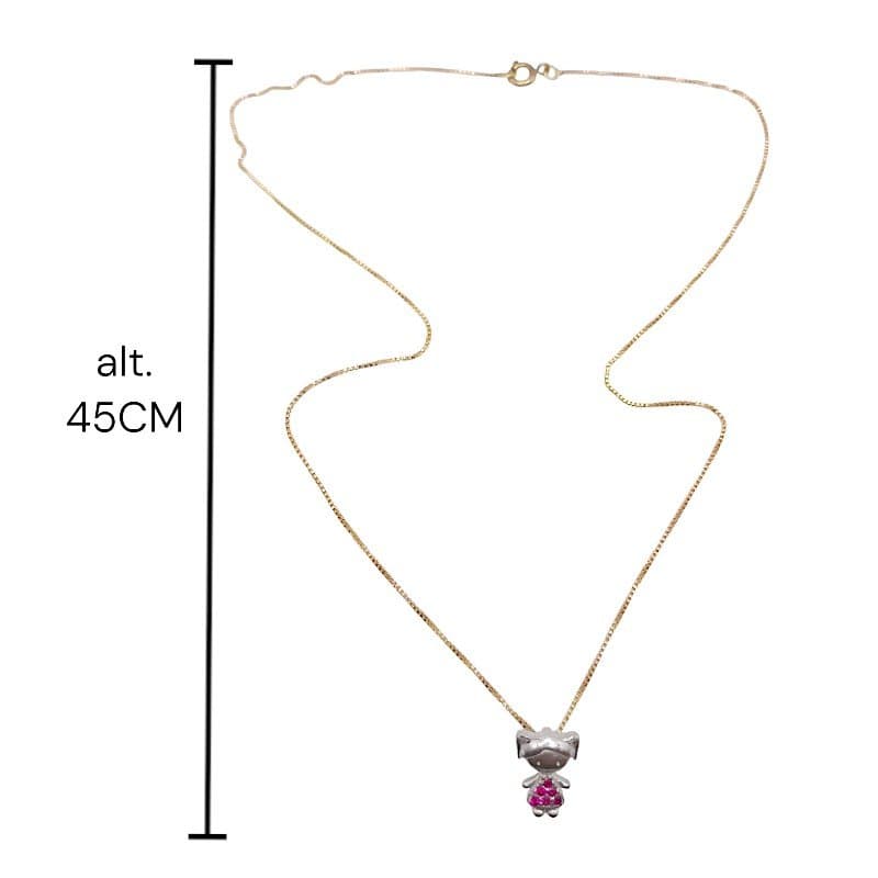 Colar Menina Cravejada 45cm