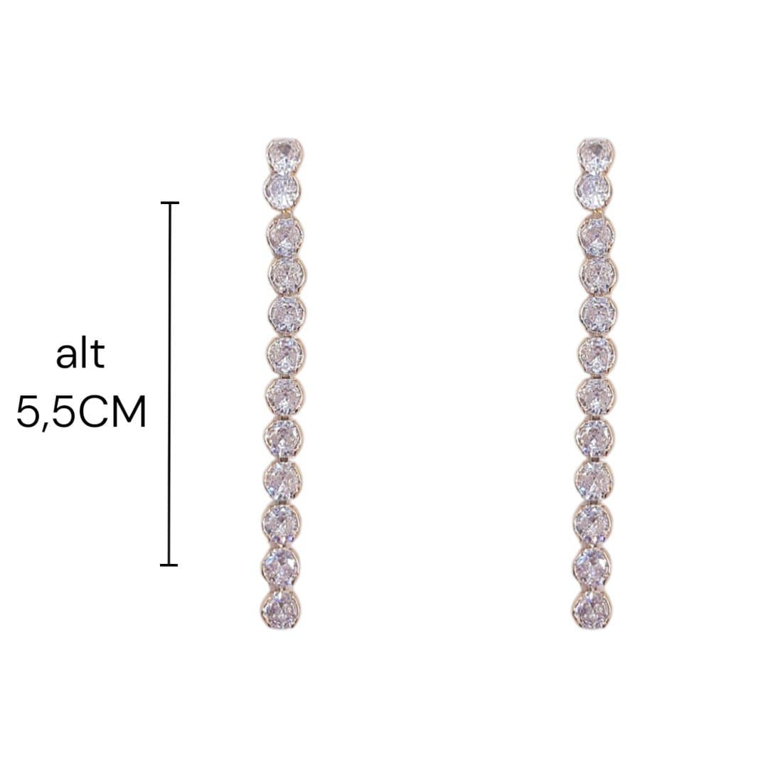 Brinco Fio De Zircônia Semi-joia