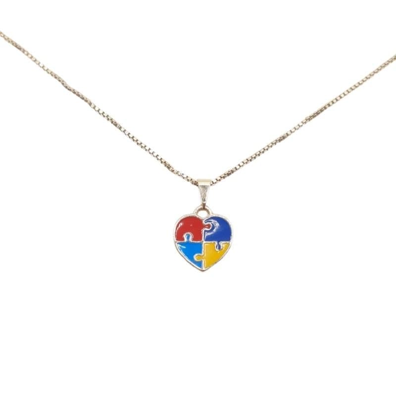 Pingente Coração Autismo Esmaltado miniatura 2