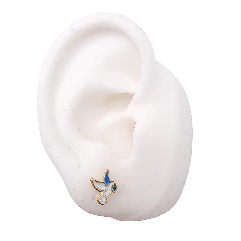 Brinco Pombinha Esmaltada miniatura 2