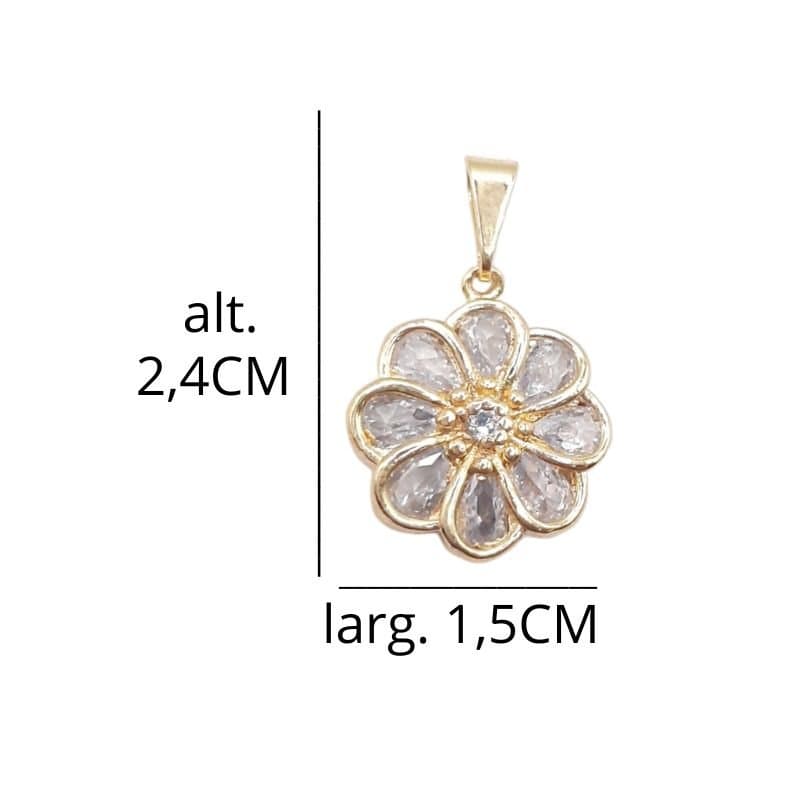 Pingente Flor De Zircônia