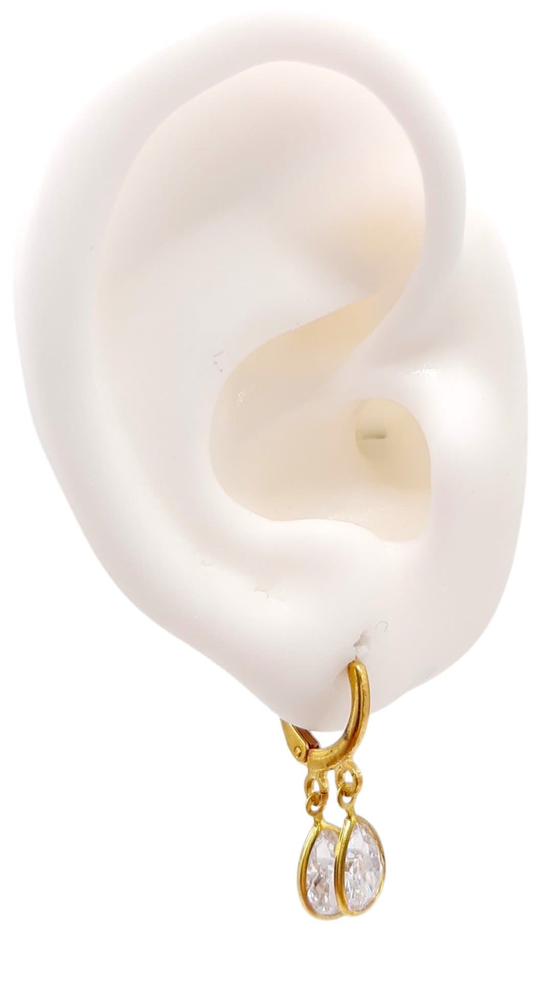 Brinco Argolinha Click 2 Gotas De Zirconia miniatura 2