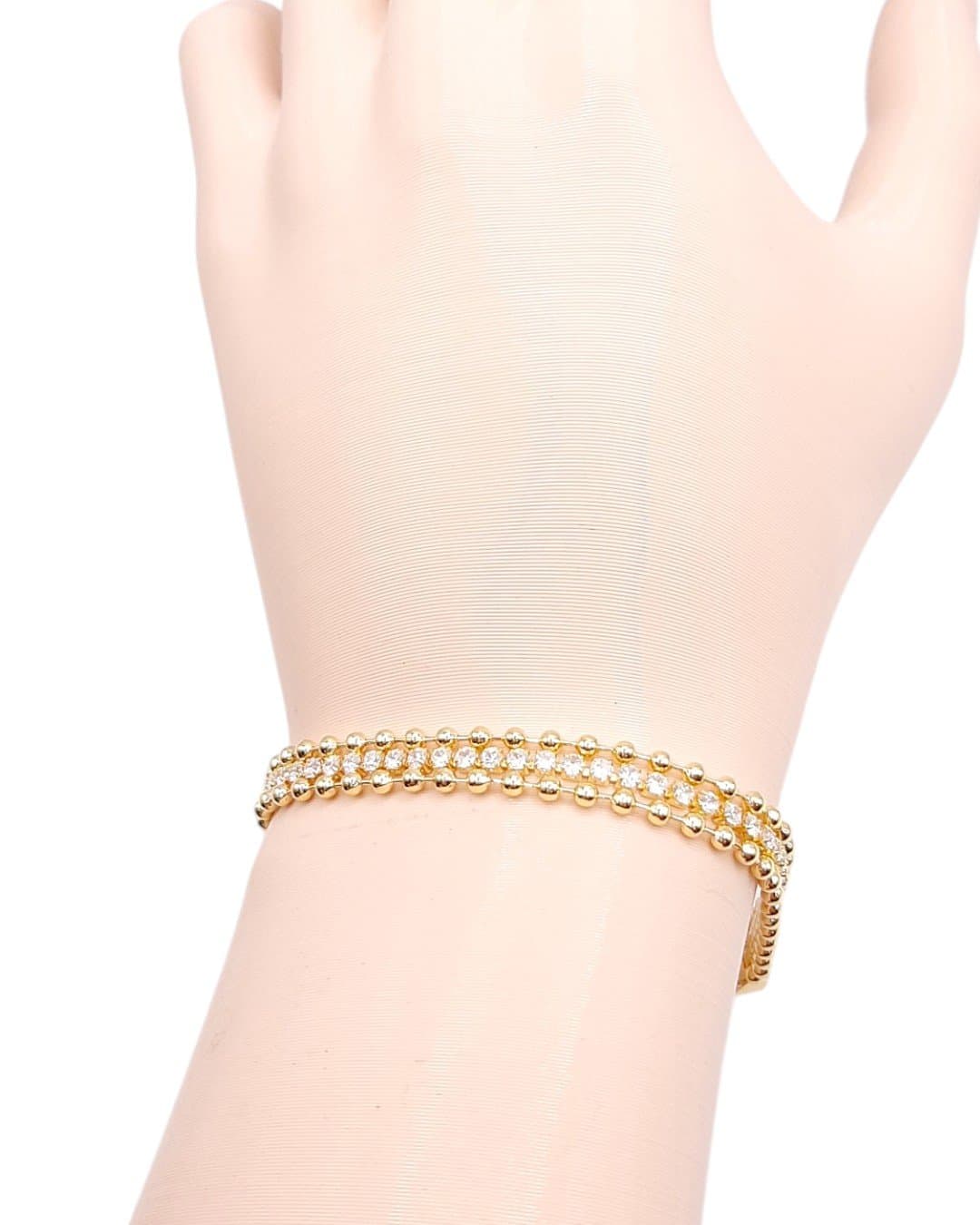 Pulseira Dupla Fio De Zircônia Com Bolinhas miniatura 3