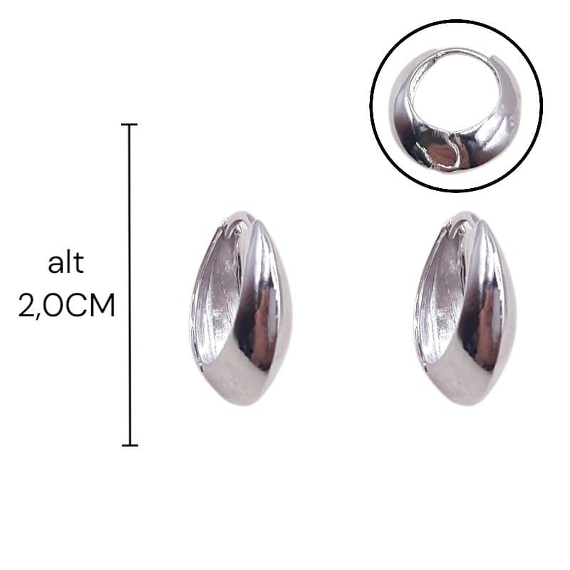 Brinco Argolinha Click Gota Grossa Abaulada miniatura 2