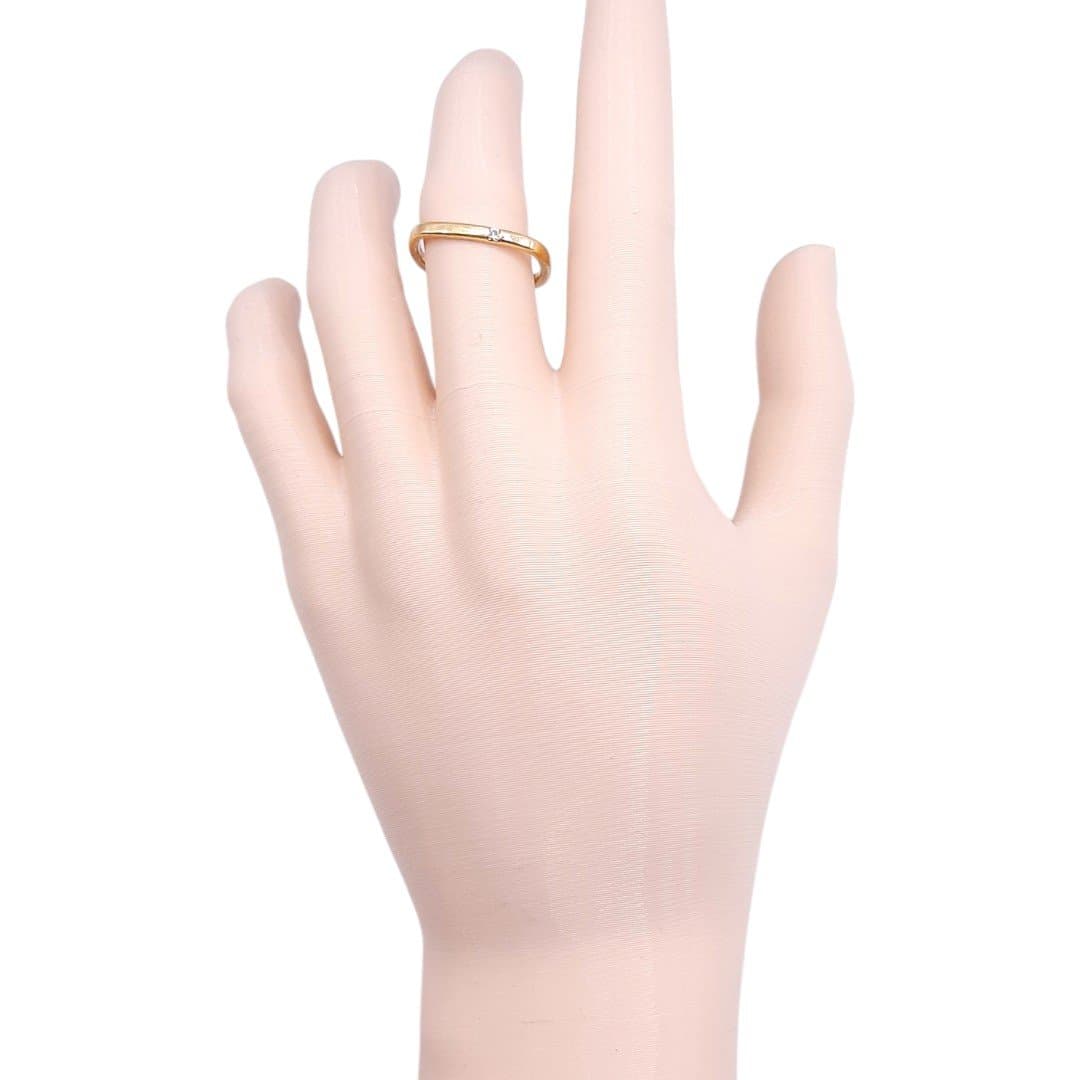 Anel Aliança Fina Com Zirconia miniatura 2