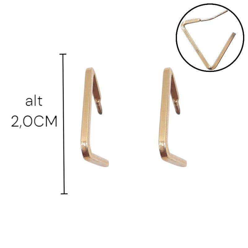 Brinco Argolinha Triangular Com Pino Nº03 miniatura 2