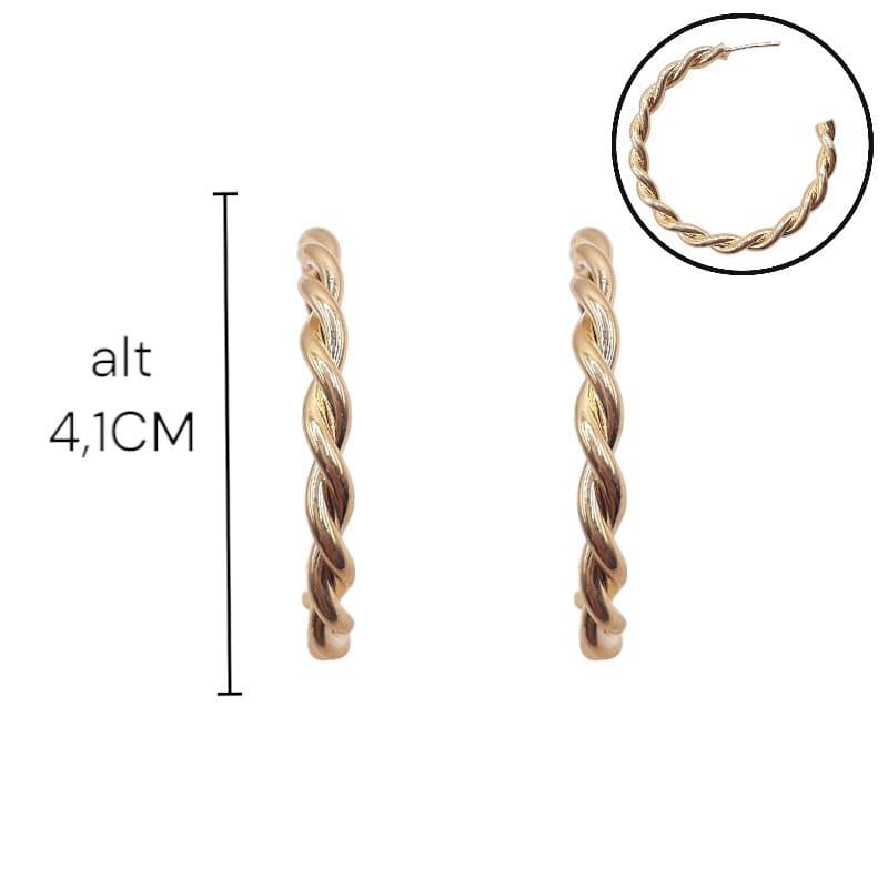 Brinco Argola Fio De 2 Torcido 4cms