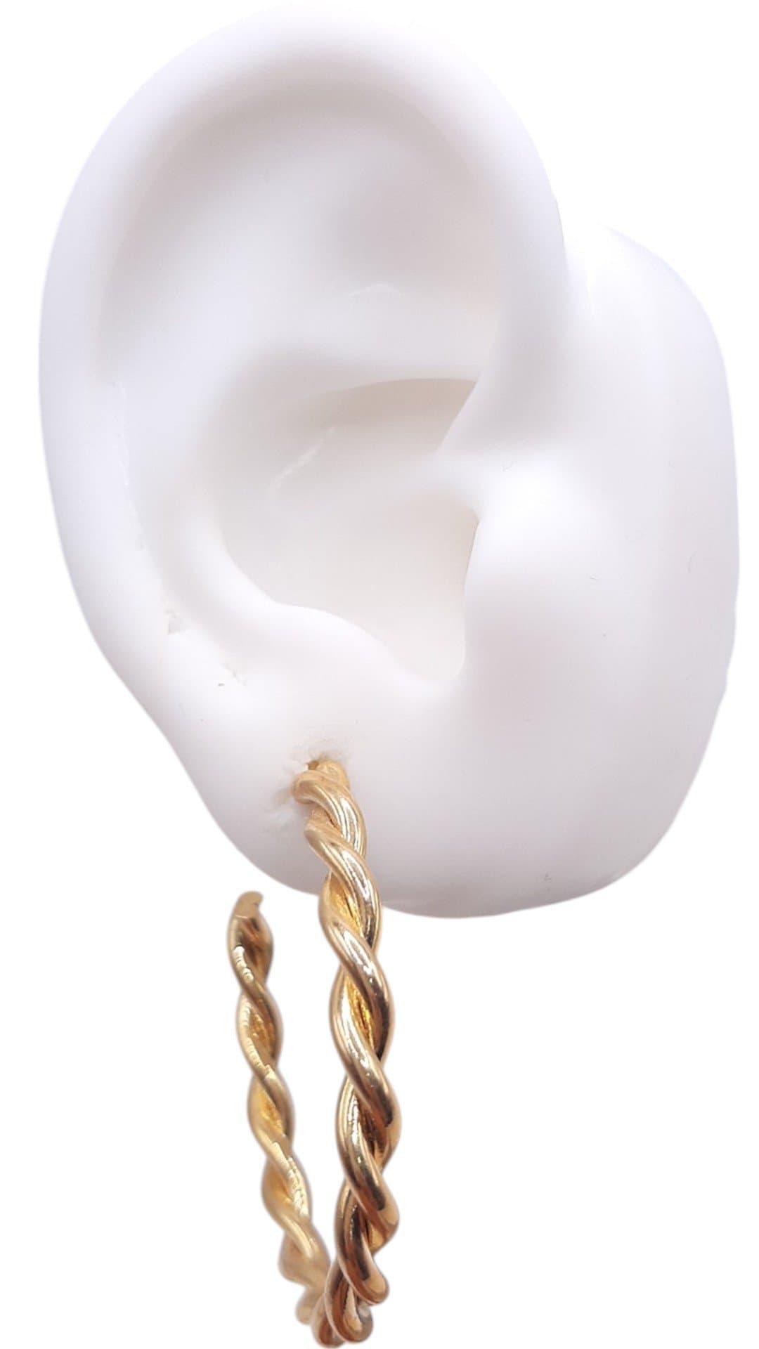 Brinco Argola Fio De 2 Torcido 4cms miniatura 2