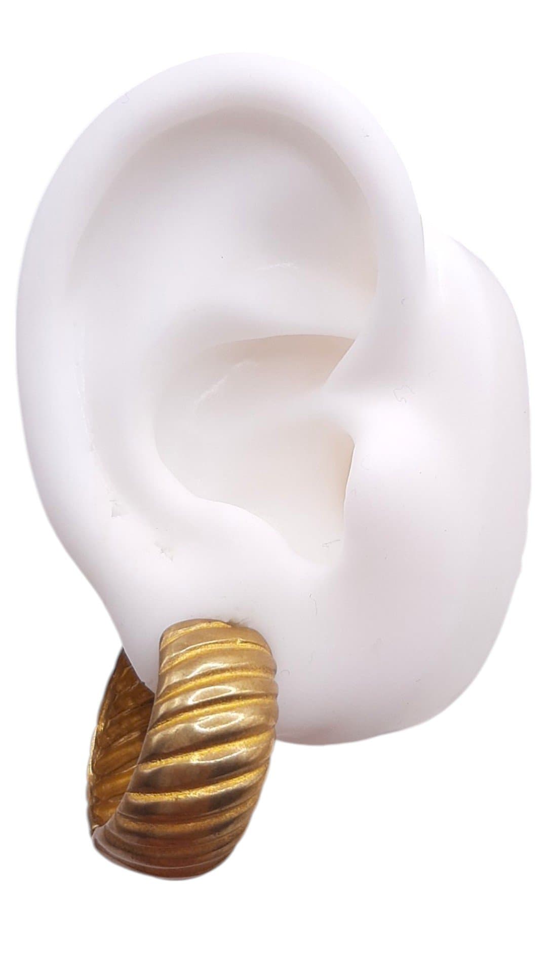 Brinco Argola Click Grossa Trabalhada miniatura 2