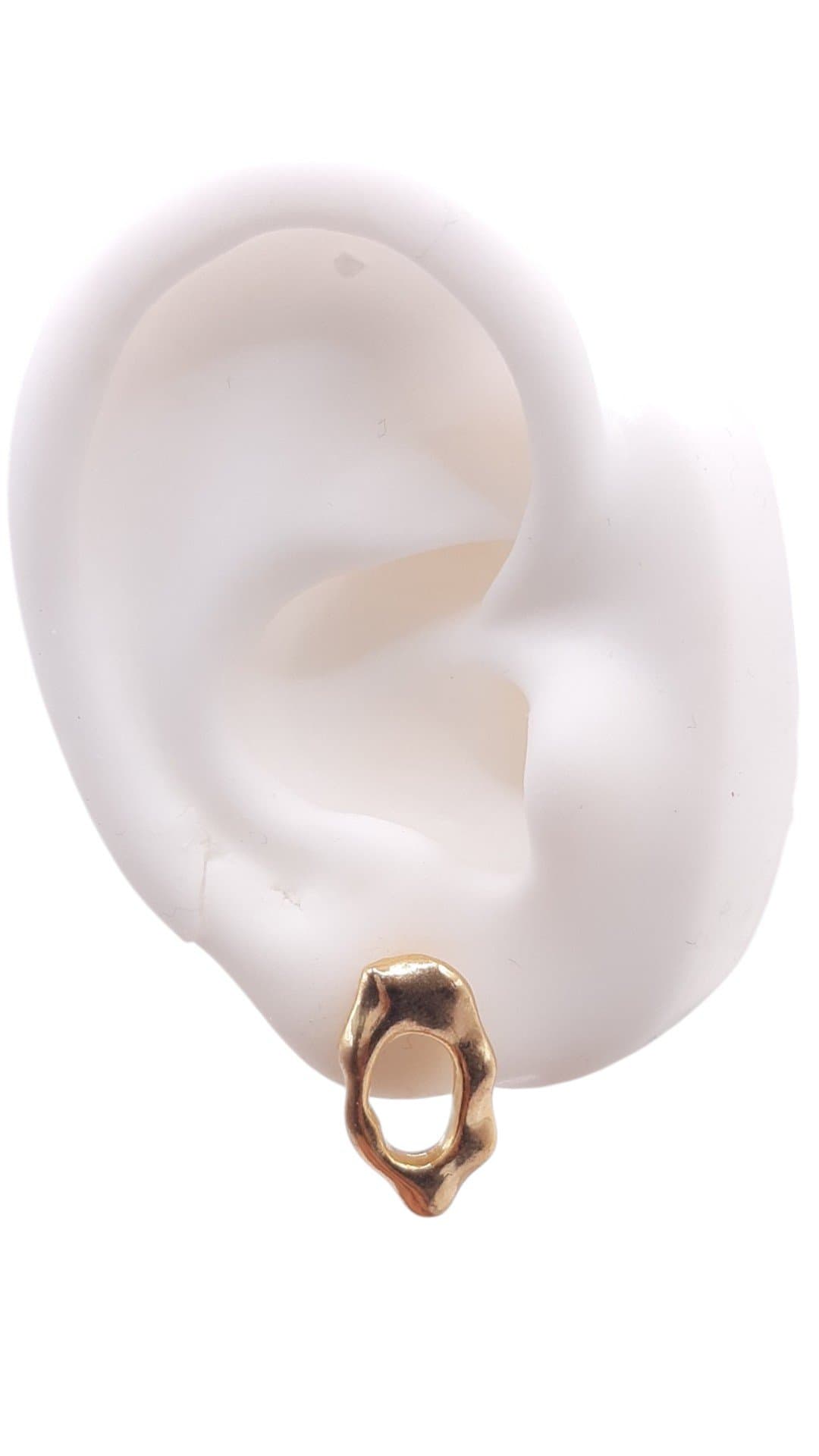 Brinco Oval Com Borda Amassada miniatura 2
