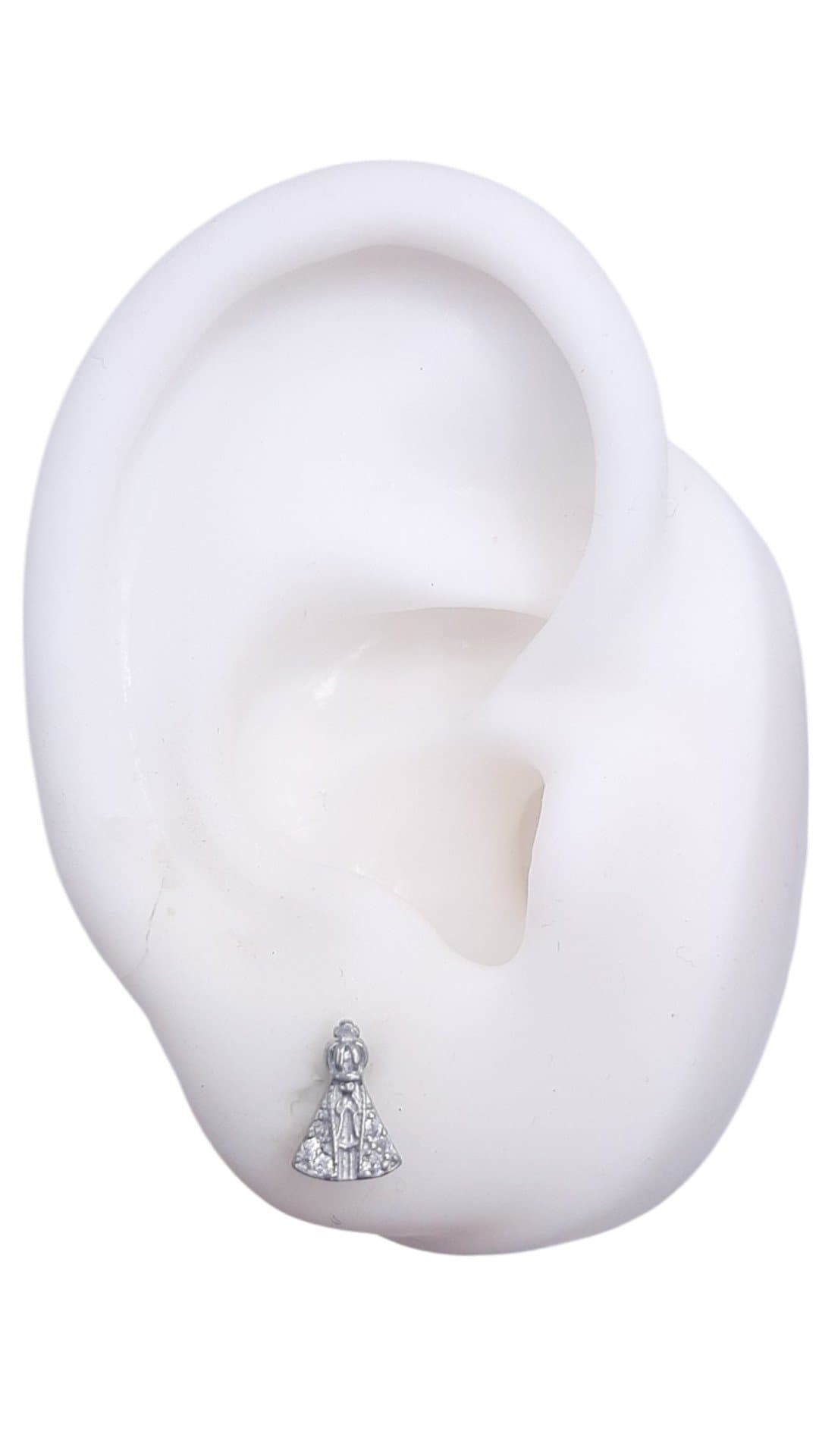 Brinco Nª Srª Aparecida Baby Cravejada miniatura 2