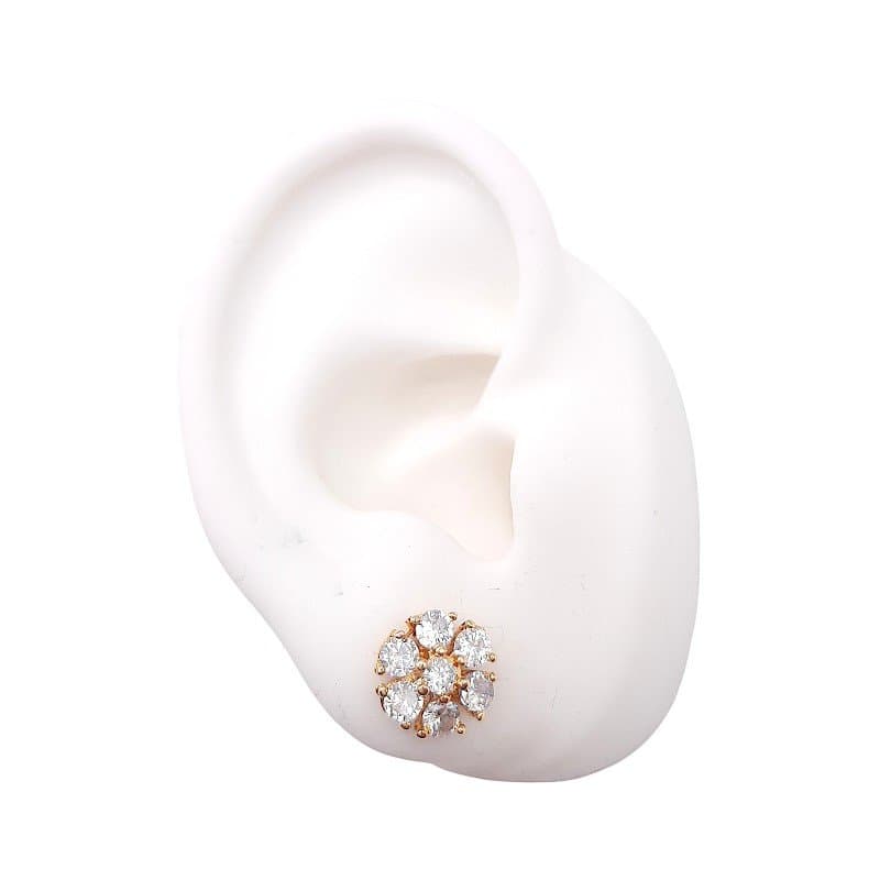 Brinco Flor Redonda Cravejada miniatura 2