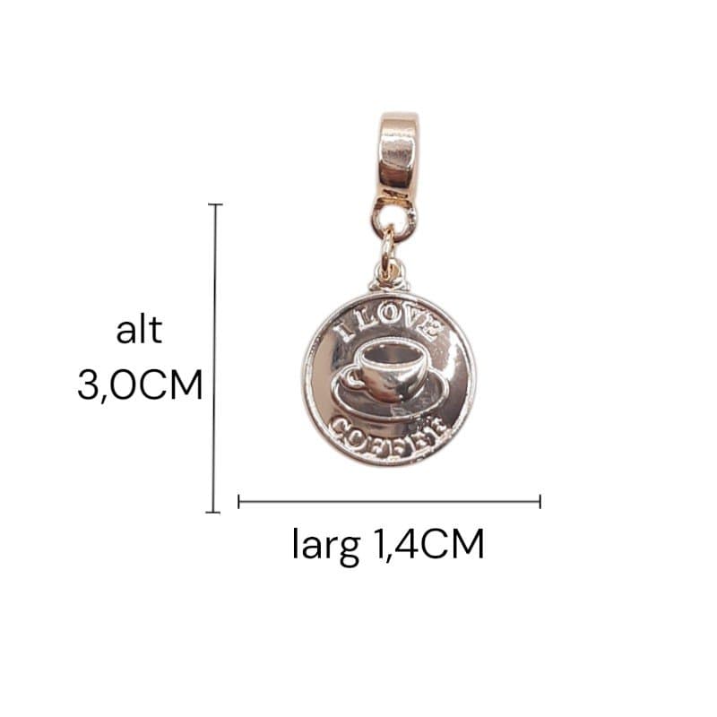 Berloque Medalha Com Xícara Café