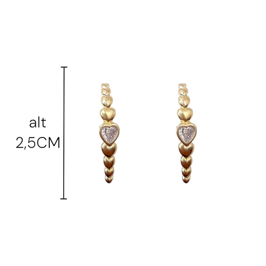 Brinco Ear Hook Corações
