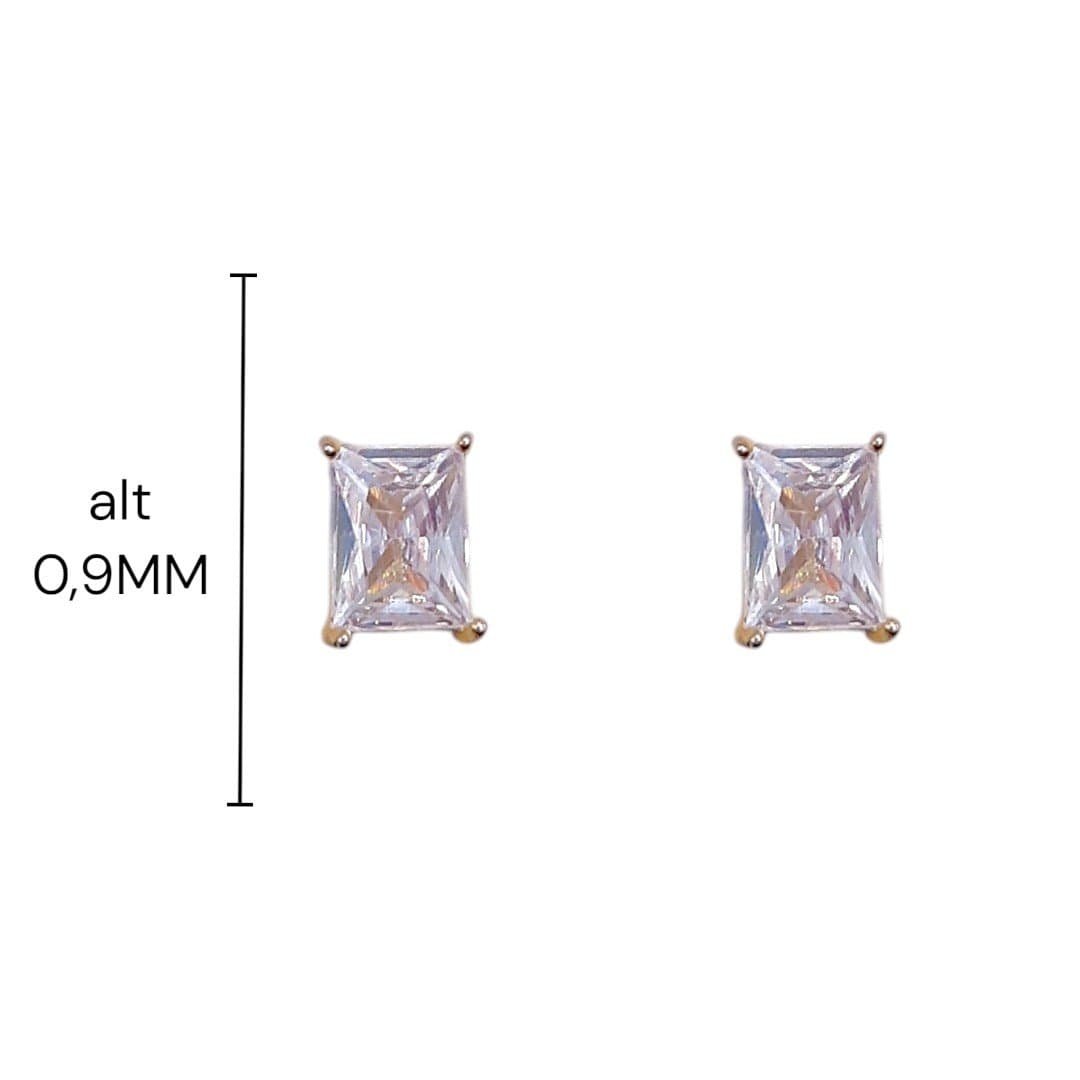 Brinco Pedra Retângular 6x8 miniatura 2