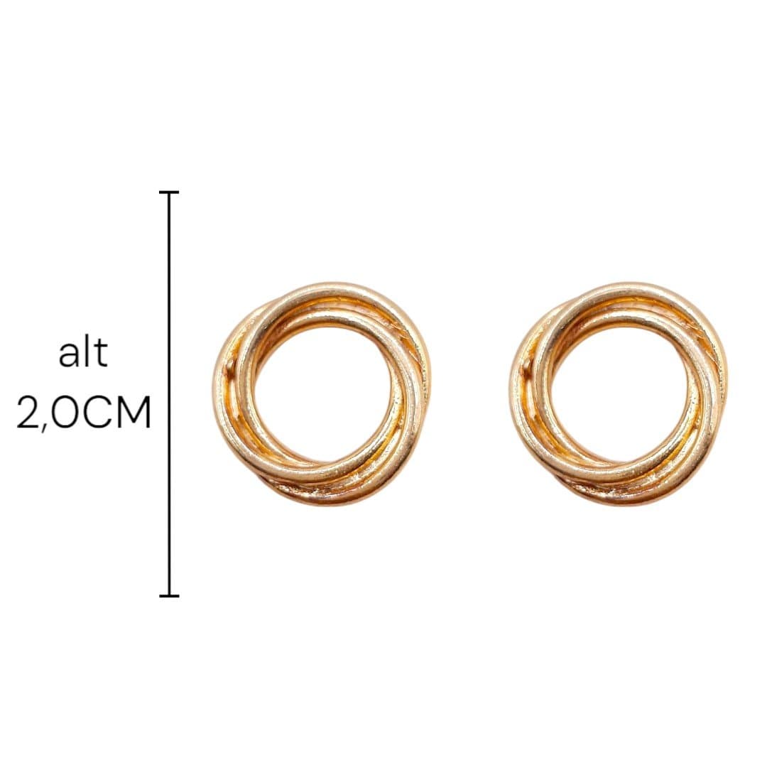 Brinco 2 Aros Entrelaçados  Nº3 miniatura 2