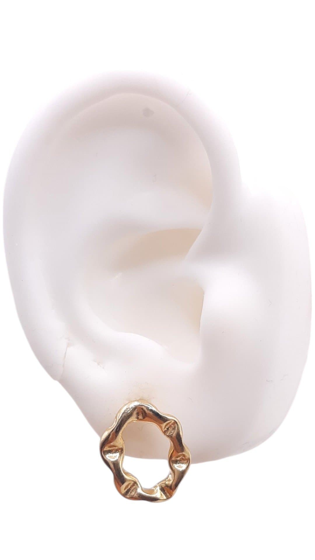 Brinco Oval Amassado miniatura 2