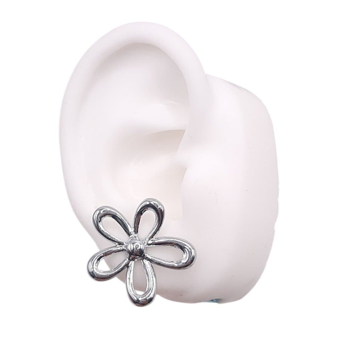 Brinco Flor Grande Vazada miniatura 3