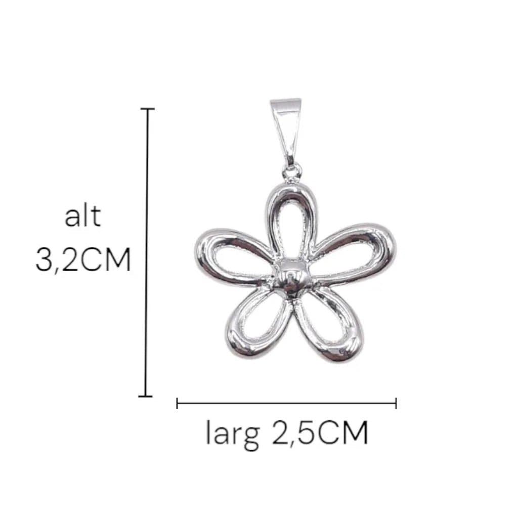Pingente Flor Grande Vazada miniatura 2