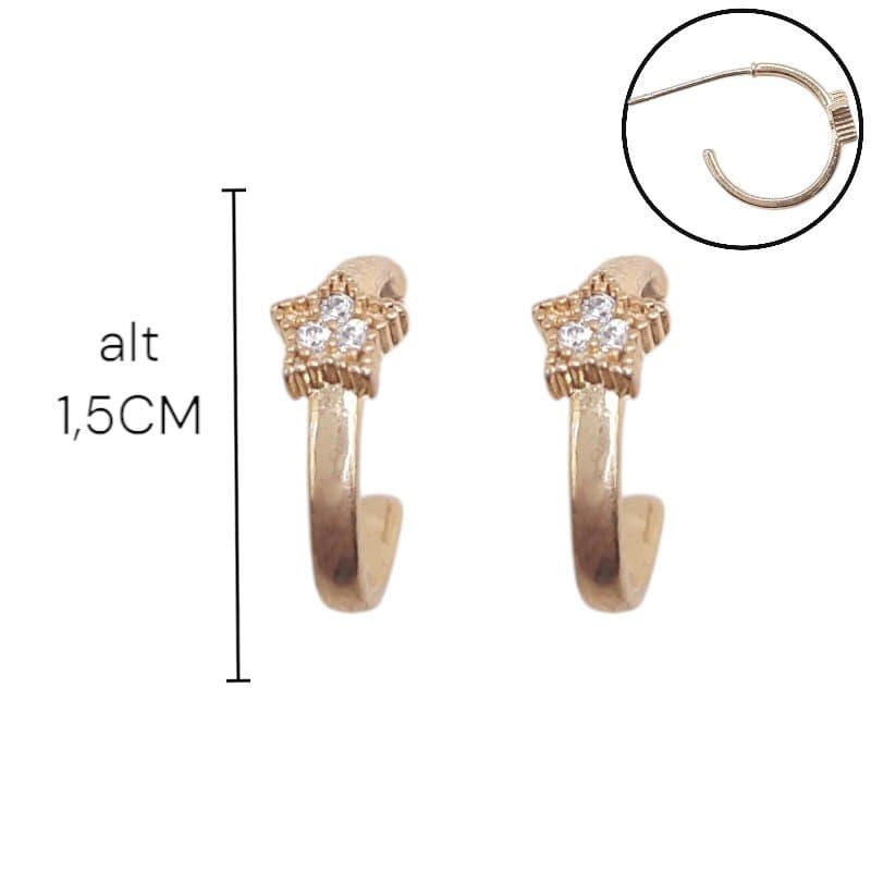Brinco Argolinha Com Estrela