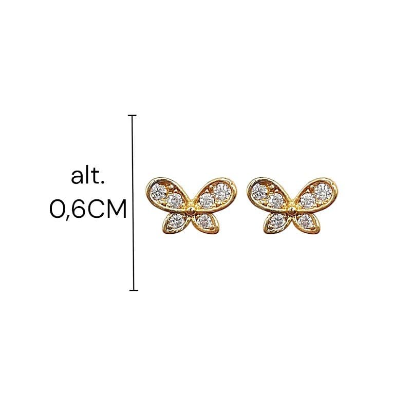 Brinco Borboleta Larga Cravejada miniatura 2