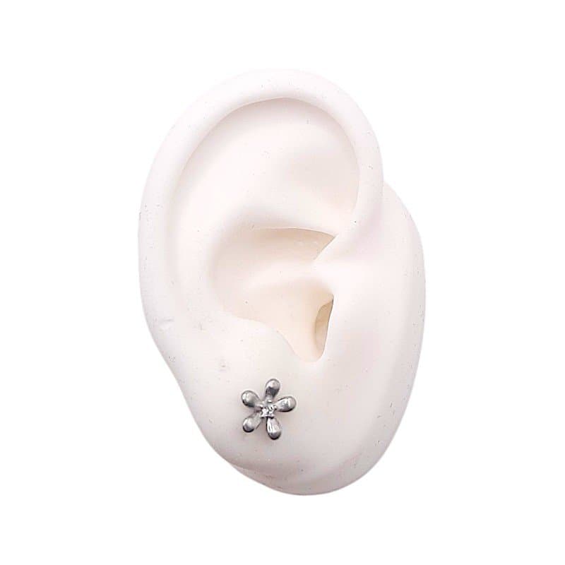 Brinco Florzinha Com Zirconia Nº3 miniatura 2