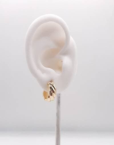 Brinco Argola Média Ondulada miniatura 2