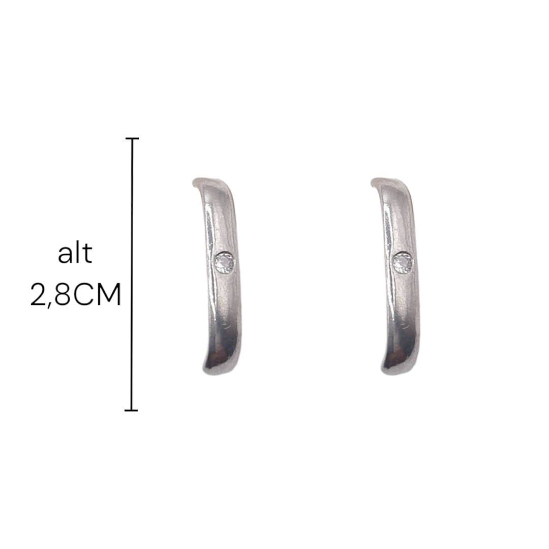 Brinco Ear Hook Liso Com Zircônia