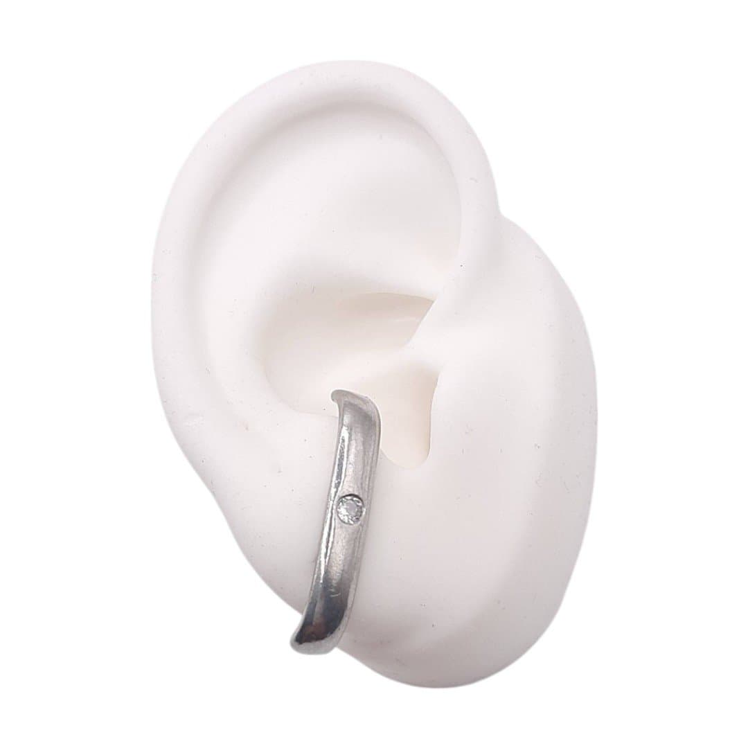 Brinco Ear Hook Liso Com Zircônia miniatura 2