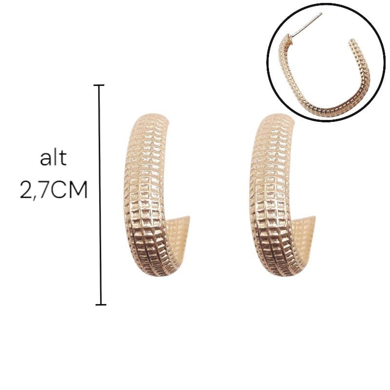 Brinco Argola Oval Trabalhada