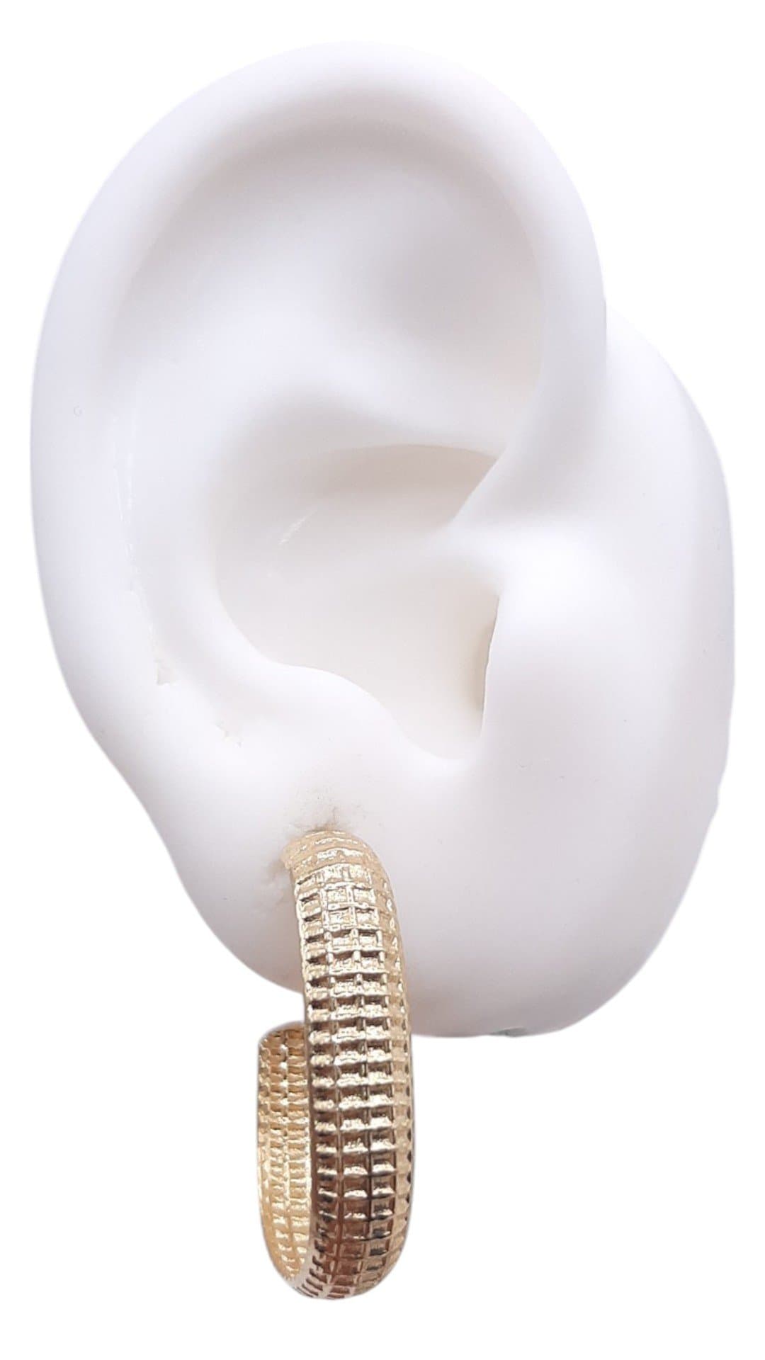 Brinco Argola Oval Trabalhada miniatura 2