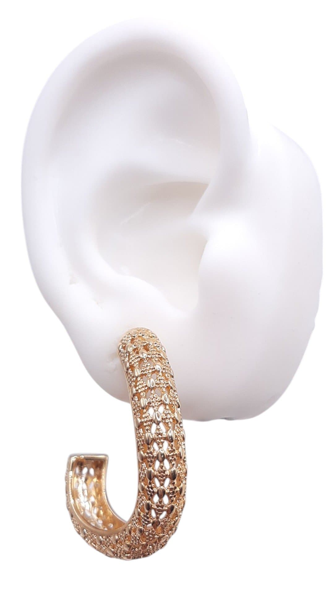 Brinco Argola Gota Rendada miniatura 2