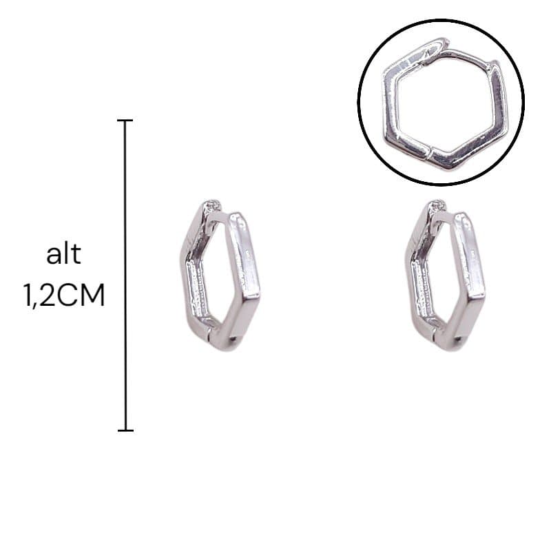 Brinco Argolinha Click Sextavada Nº2 miniatura 2