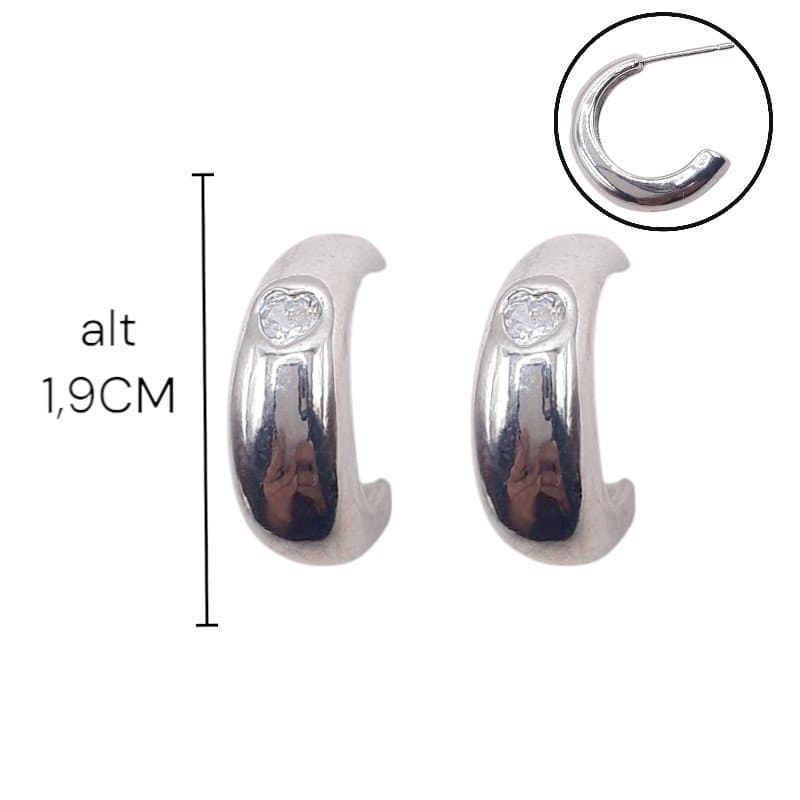 Brinco Argola Larga Com Zircônia
