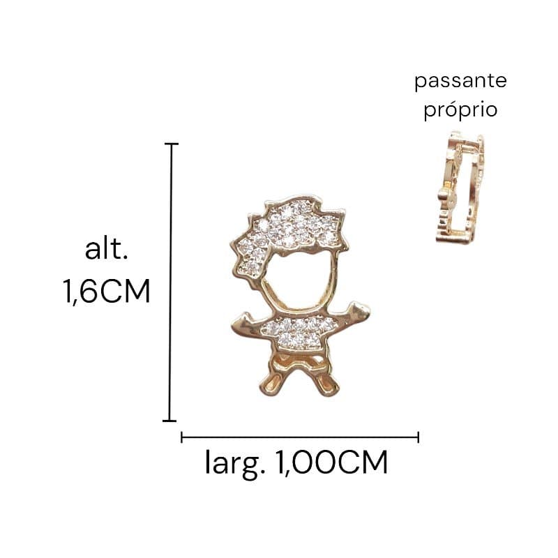 Pingente Menino Cravejado Com Passante