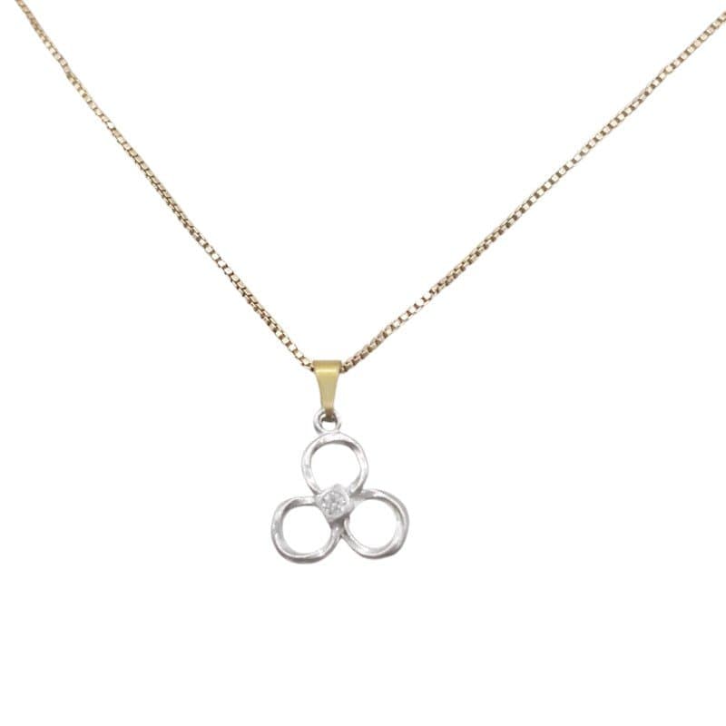 Pingente Flor Pétalas Vazadas Com Zircônia miniatura 2