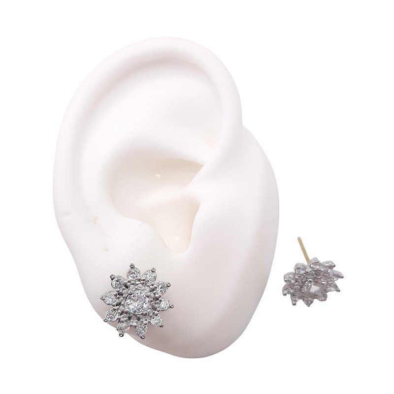 Brinco Flor Cravejada miniatura 2